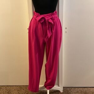 ☀️ 77 Park Pink Paper bag Waist Tie Pants Size 10